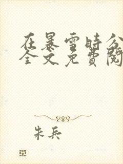 在暴雪时分小说全文免费阅读