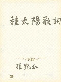 种太阳歌词