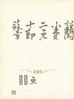 苏十二小说最新章节免费阅读下载