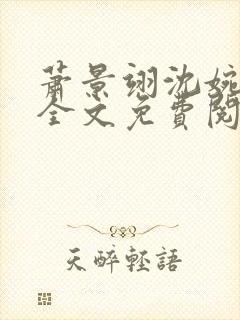 萧景翊沈婉小说全文免费阅读