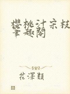 樱桃汁宋枝江野笔趣阁