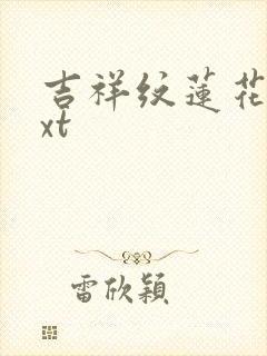 吉祥纹莲花楼txt