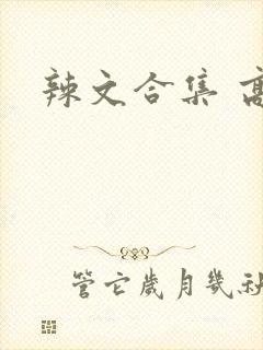 辣文合集 高h