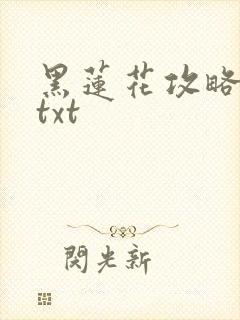 黑莲花攻略手册txt