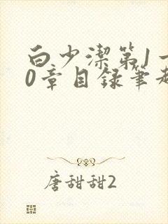 白少洁第1一40章目录笔趣阁