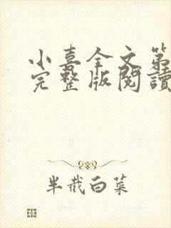 小喜全文第一部完整版阅读