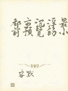 都市沉浮最快超前预览的小说3030