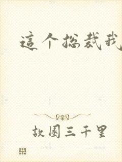 这个总裁我要了