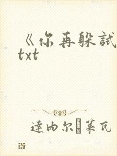 《你再躲试试》txt