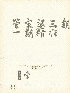 管家婆三期必开一期精准