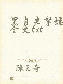 黑月光拿稳小说全文txt