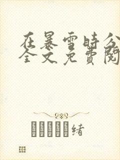 在暴雪时分小说全文免费阅读