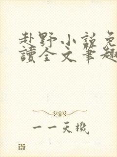 赴野小说免费阅读全文笔趣阁