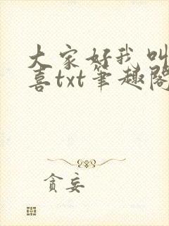 大家好我叫林小喜txt笔趣阁