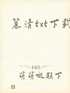 篡清txt下载