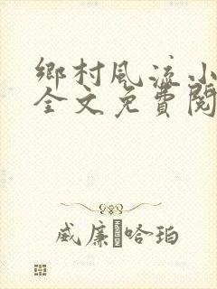 乡村风流小傻子全文免费阅读