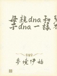 母亲dna和儿子dna一样不
