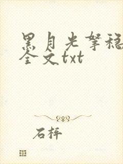 黑月光拿稳小说全文txt