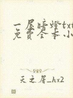 一屋暗灯txt免费全本小说电子书