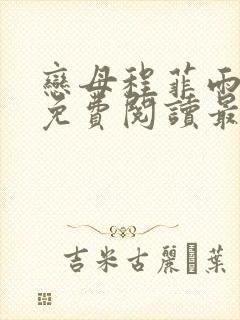 恋母程菲雨全文免费阅读最新章节