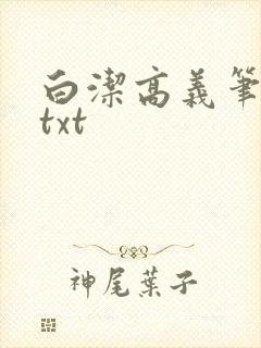 白洁高义笔趣阁txt
