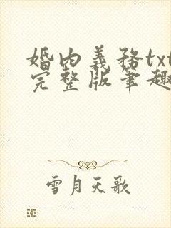 婚内义务txt完整版笔趣阁