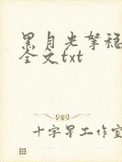 黑月光拿稳小说全文txt