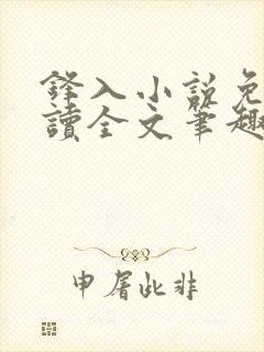 锋入小说免费阅读全文笔趣阁