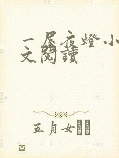 一屋夜灯小说全文阅读