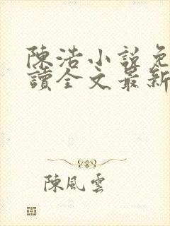 陈浩小说免费阅读全文最新