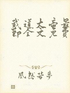 武道大帝最新章节全文免费阅读