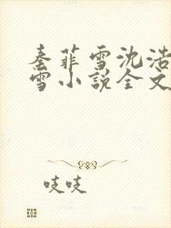 秦菲雪沈浩秦菲雪小说全文免费阅读求书