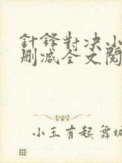 针锋对决小说未删减全文阅读