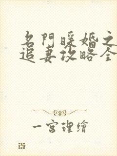 名门暖婚之权爷追妻攻略全文免费阅读