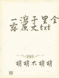 一泻千里金银花露原文txt