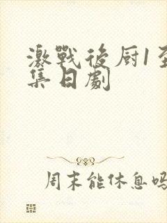 激战后厨1至5集日剧