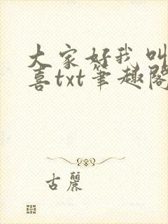 大家好我叫林小喜txt笔趣阁