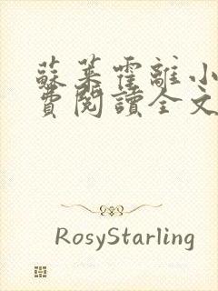 苏莱霍离小说免费阅读全文