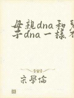 母亲dna和儿子dna一样不