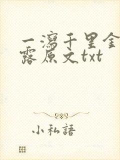 一泻千里金银花露原文txt