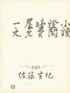 一屋暗灯小说全文免费阅读