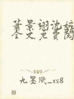 萧景翊沈婉小说全文免费阅读