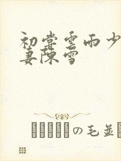 初尝云雨少妇人妻陈雪