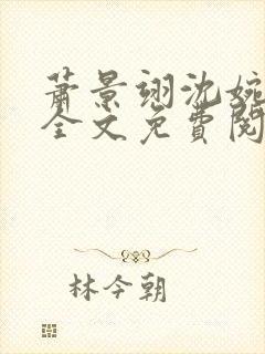 萧景翊沈婉小说全文免费阅读