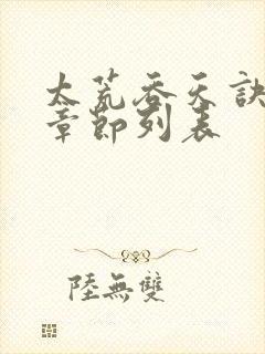 太荒吞天诀最新章节列表