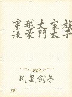 穿越大家族之风流豪门太子爷