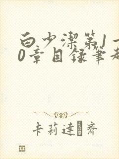 白少洁第1一40章目录笔趣阁