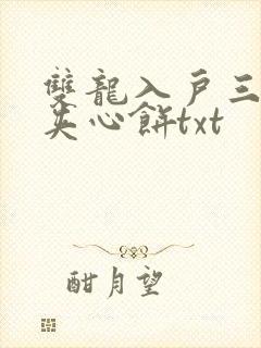 双龙入户三人行夹心饼txt