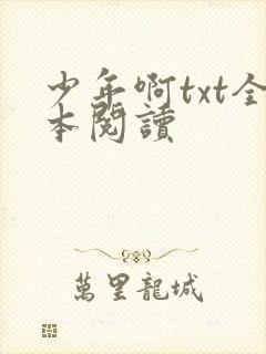 少年啊txt全本阅读