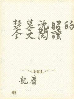 楚慕沈昭的小说全文阅读